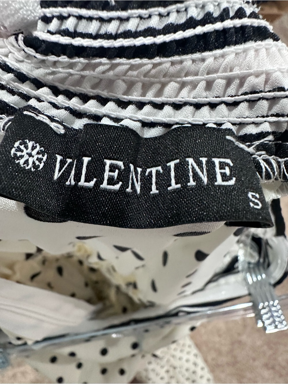 Valentine Ivory and Black Polka Dot Jumpsuit with Striped Waist Tie - Picture 3 of 4